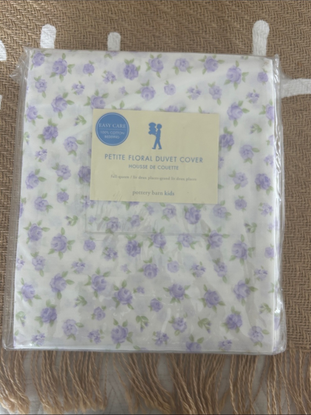 Pottery Barn Kids Lavender Floral full/queen Duvet Cover 100% cotton
